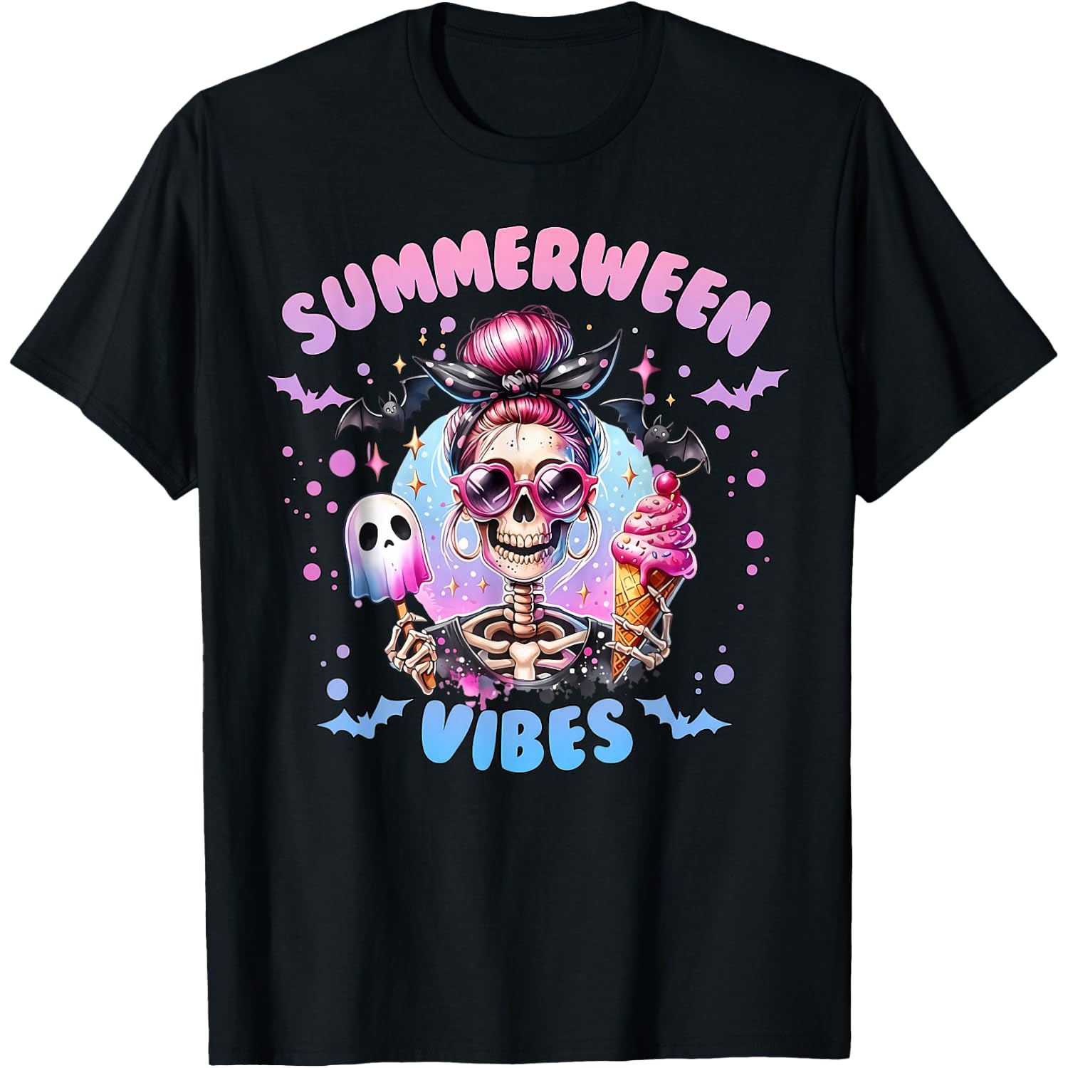 Summer Halloween Skeleton Costume, Spooky Summerween T-Shirt