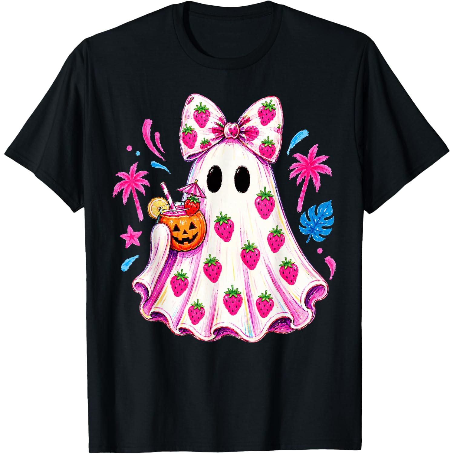 Summerween Funny Ghost Halloween Summer Beach Girls Women T-Shirt