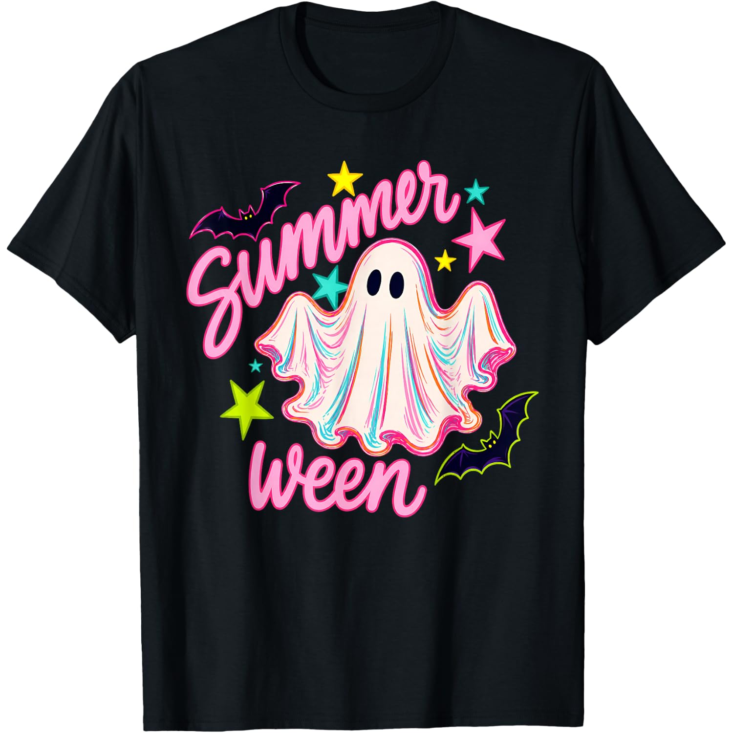 Summerween Funny Ghost Pumpkin Hawaii Beach Summer Halloween T-Shirt