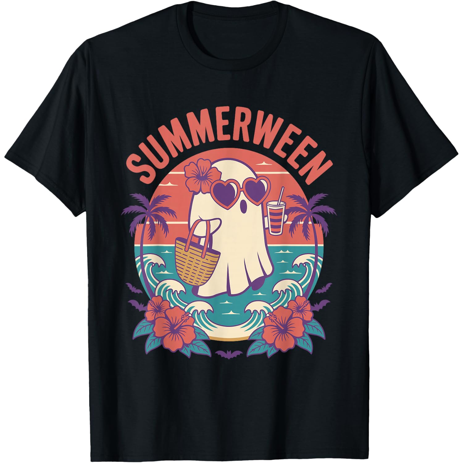 Summerween Ghost Beach Summer Halloween T-Shirt