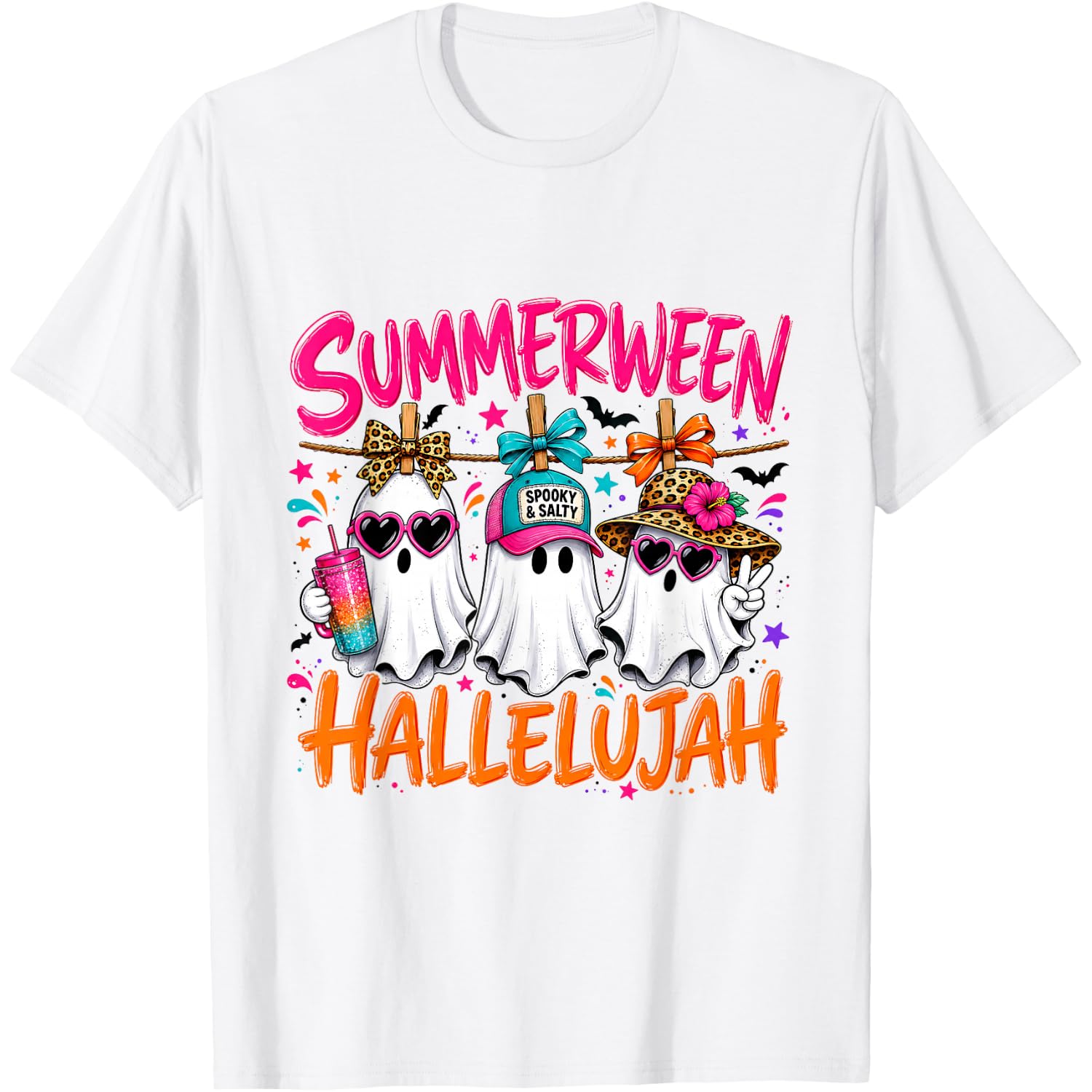 Summerween Hallelujah Sarcastic Retro Halloween Humorous T-Shirt