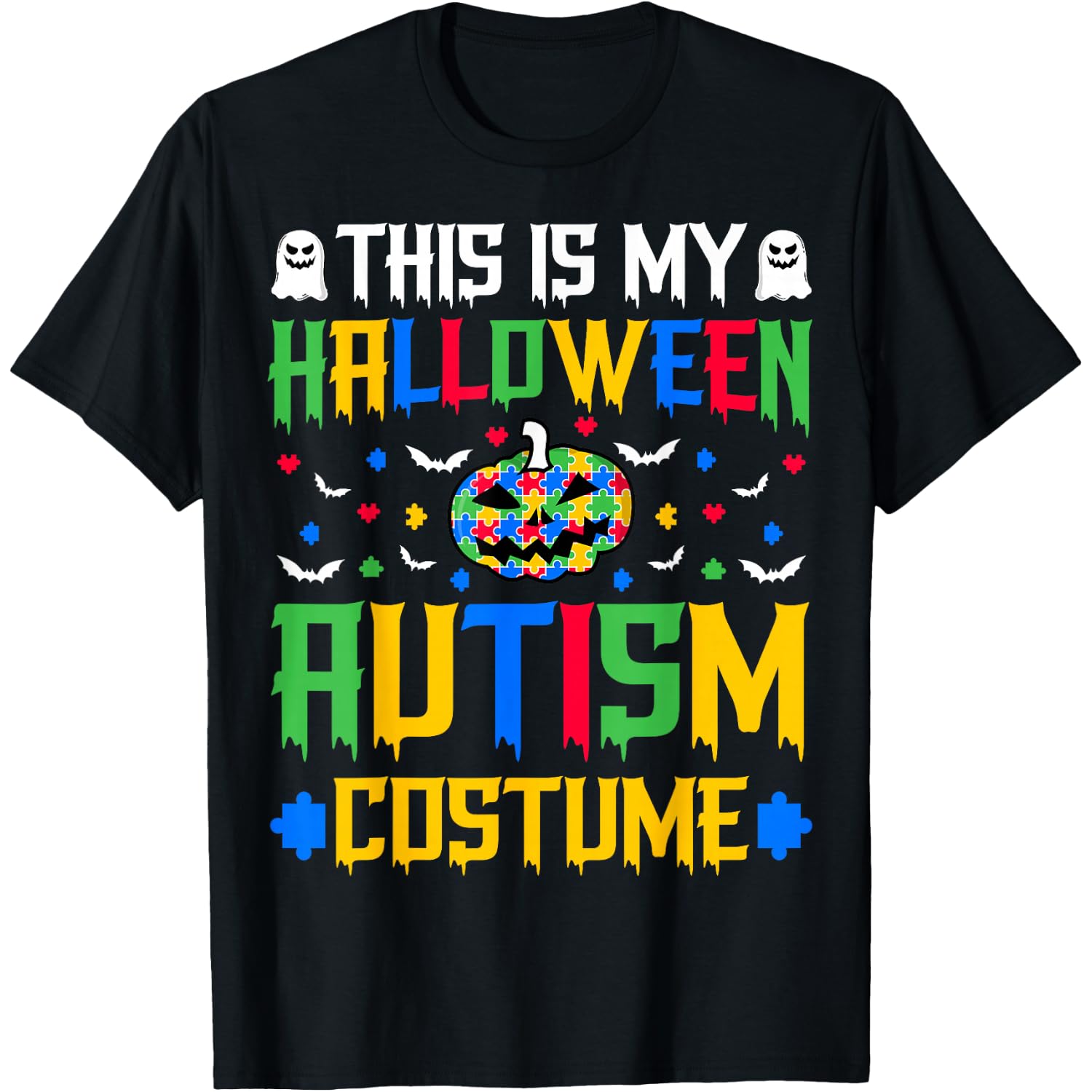 Support Autism This is My Halloween Autism Costume Halloween T-Shirt