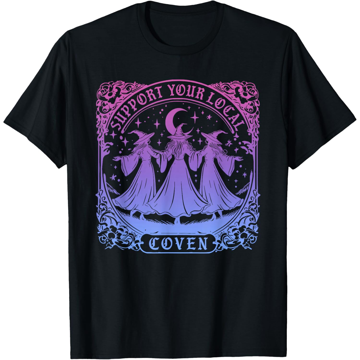 Support Your Local Coven Funny Witch Halloween T-Shirt