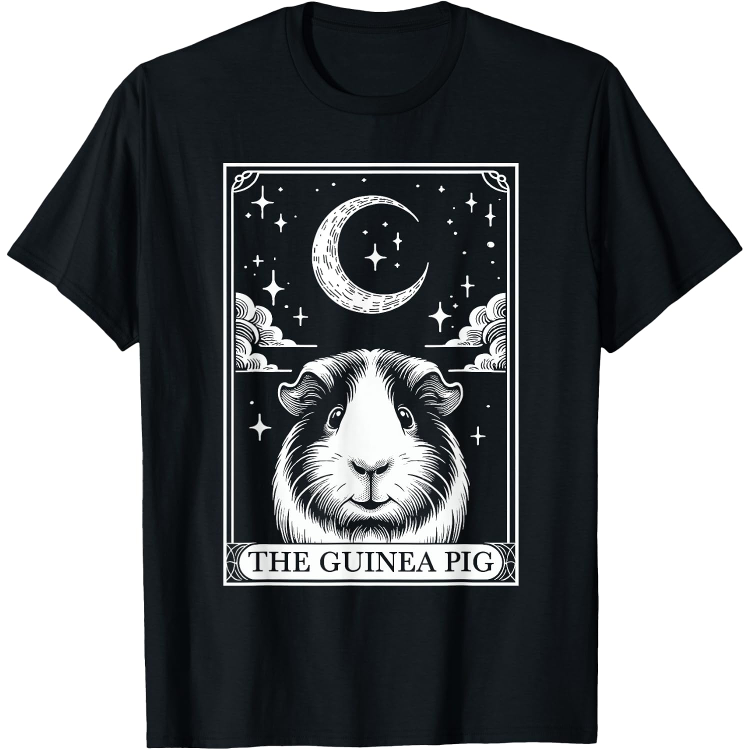 Tarot Card Vintage Crescent Moon Guinea Pig Mom Pet Lovers T-Shirt