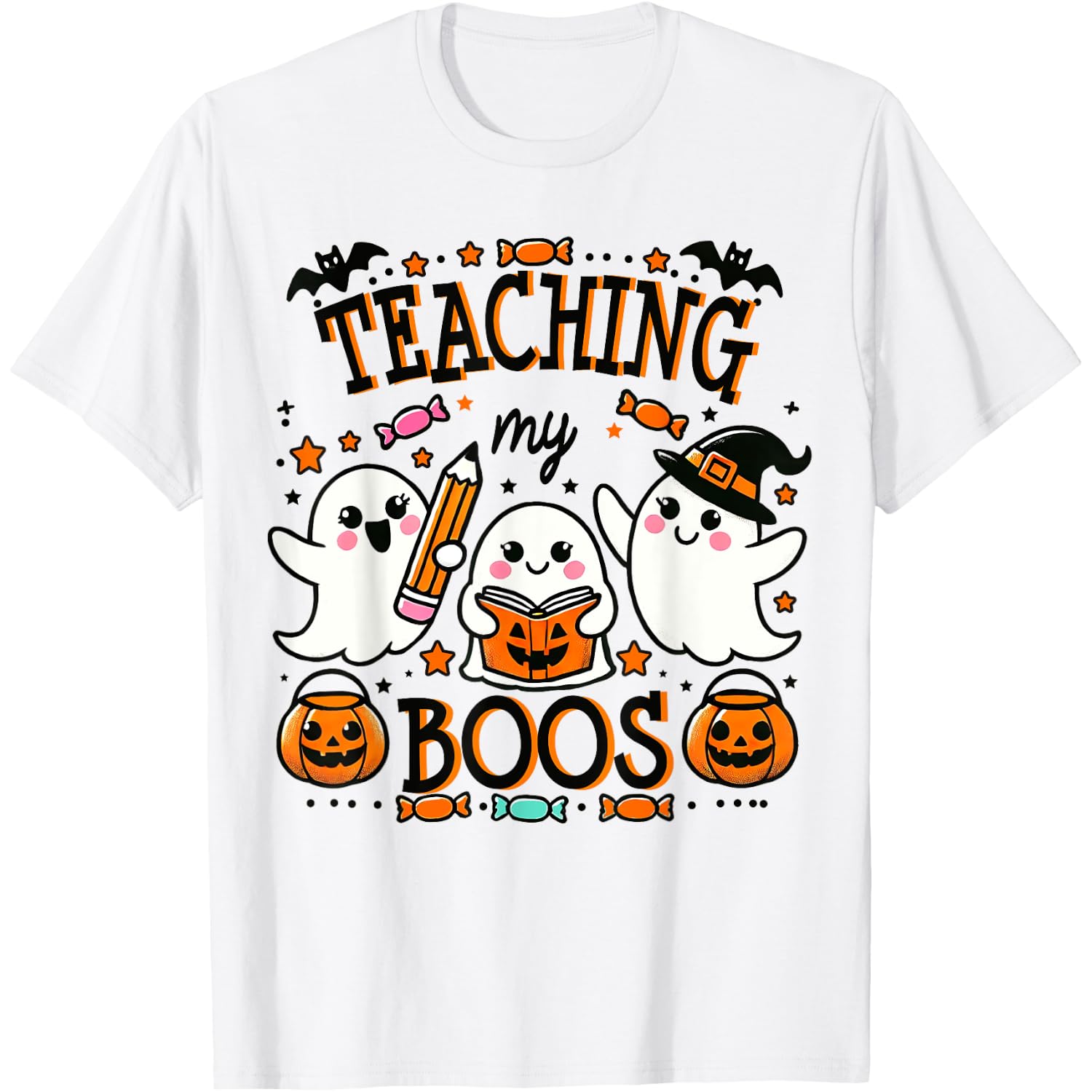 Teacher Halloween Teaching My Boos Kindergarten Prek 1st T-Shirt