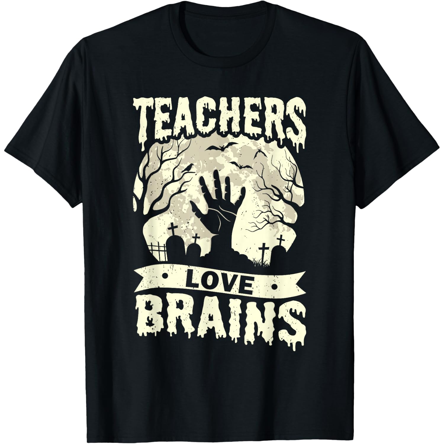 Teachers Love Brains Halloween Costume Boo Trick Teach Funny T-Shirt