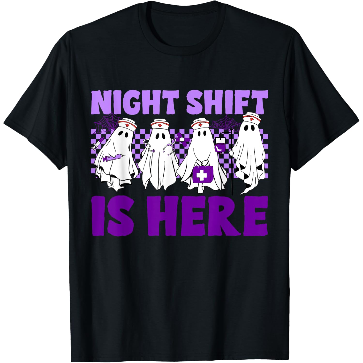 Team Night Shift Emergency Department ER ICU Nurse Halloween T-Shirt