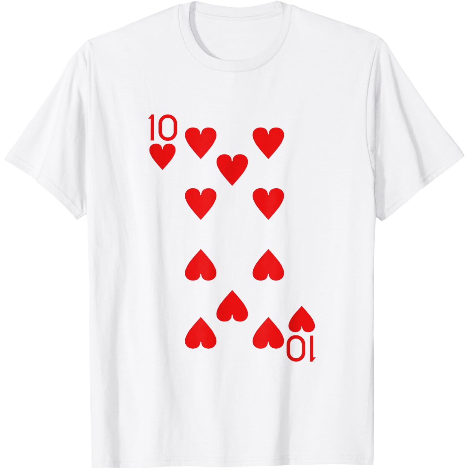 Ten of Hearts Royal Flush Costume Halloween Playing Cards T-Shirt