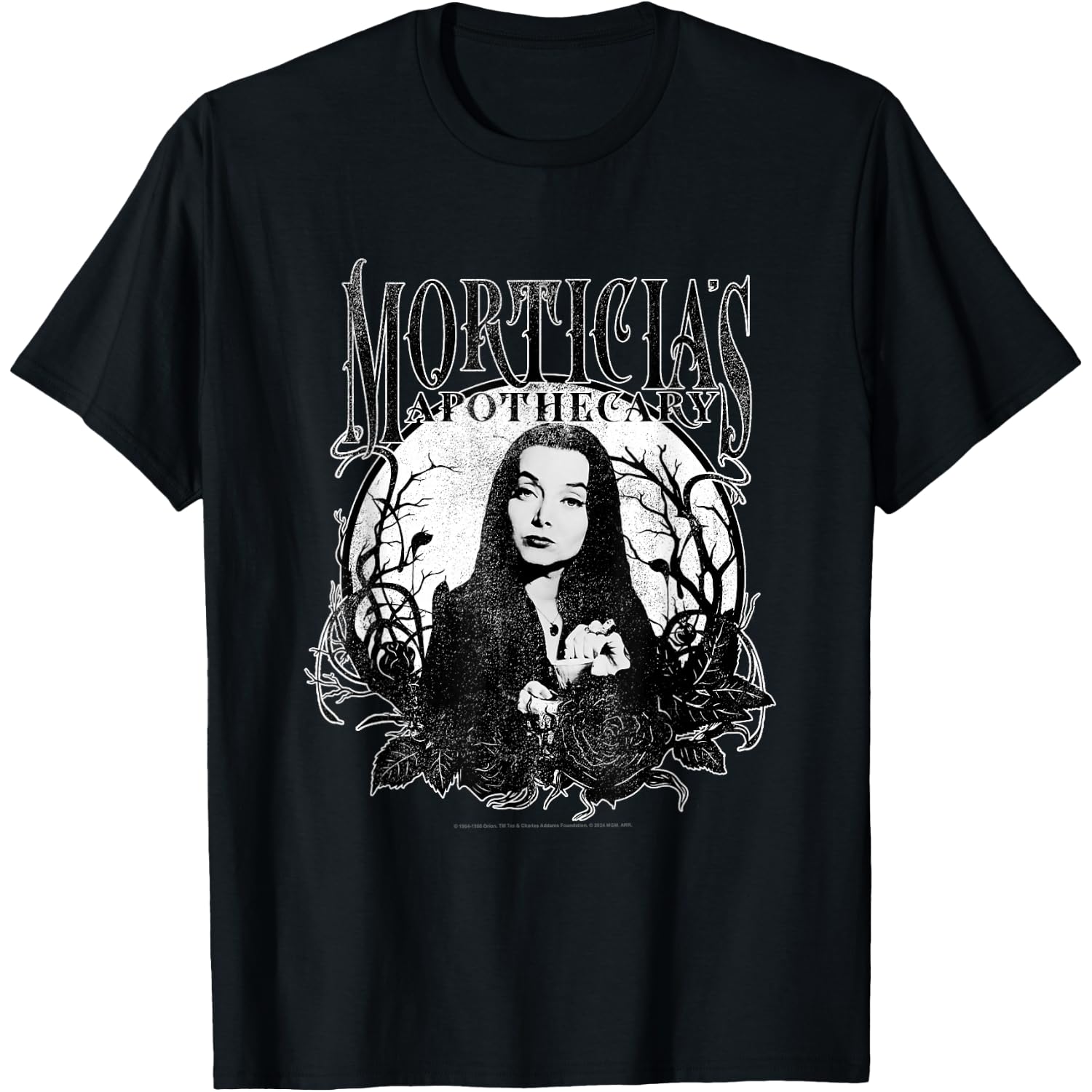 The Addams Family Morticia's Apothecary Dark Gothic Floral T-Shirt