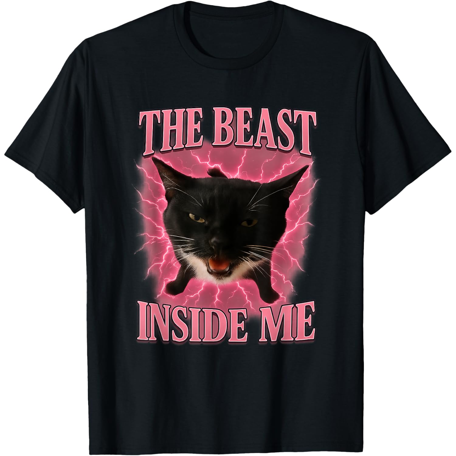 The Beast Inside Me Funny Cat Meme Men Women Kids T-Shirt