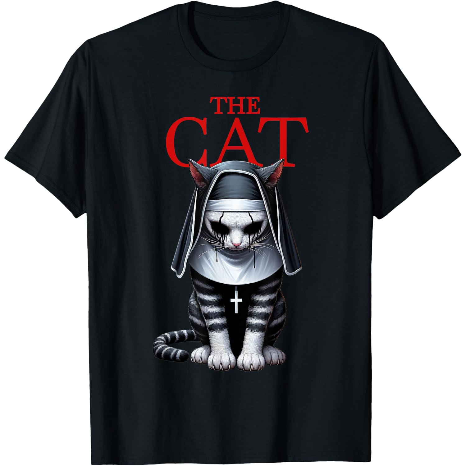The Cat Horror Cat Halloween Scary Funny T-Shirt