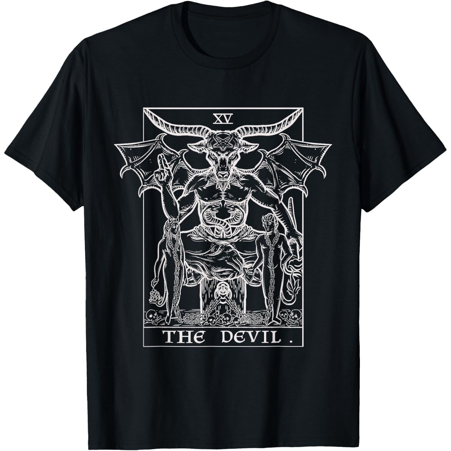 The Devil Tarot Card Baphomet Gothic Halloween Satanic Witch T-Shirt