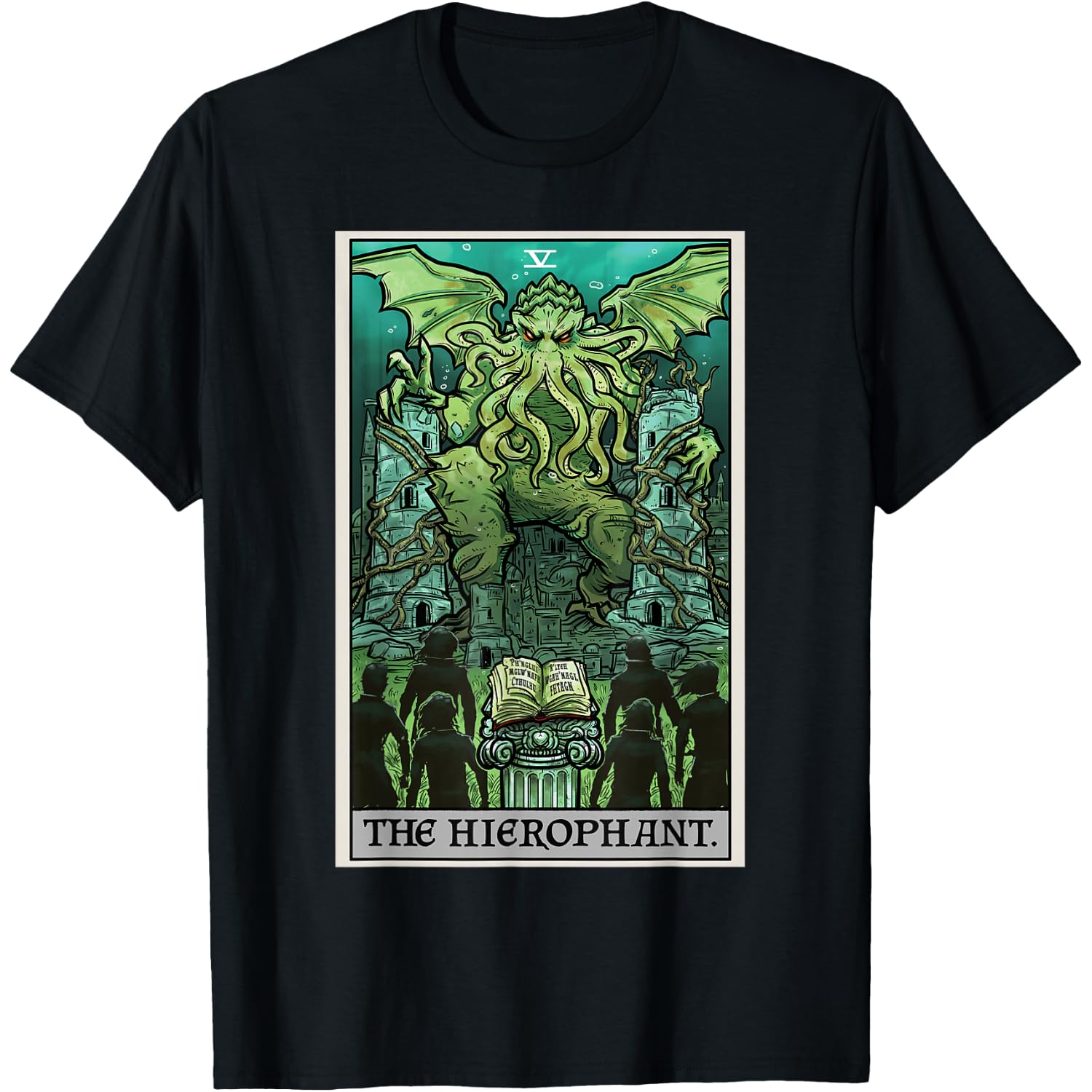 The Hierophant Tarot Card Dark Cosmic Horror Halloween Goth T-Shirt