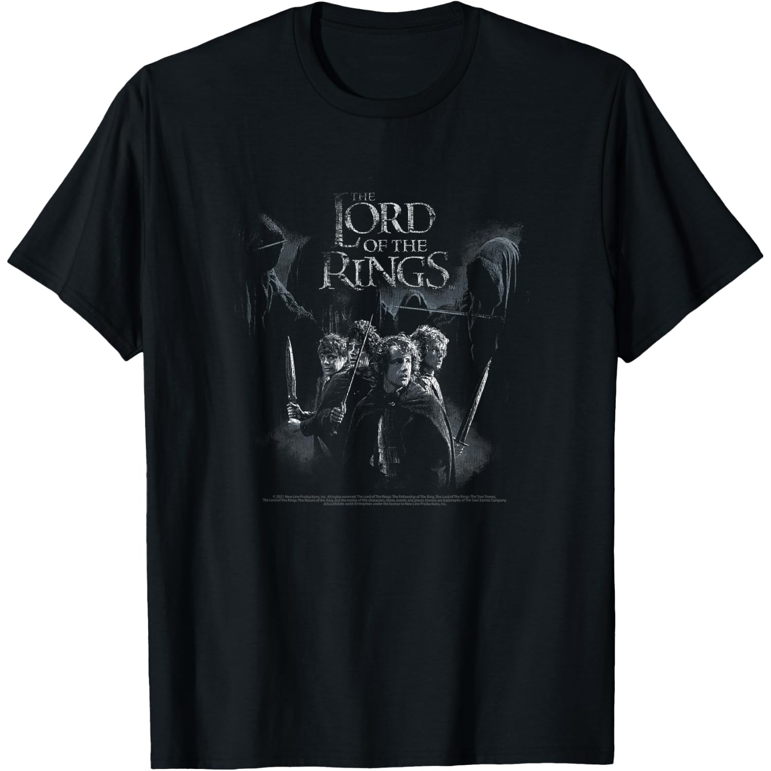 The Lord Of The Rings T-Shirt, Men's Unisex Adults, Black, Small, Short Sleeve, Crew Neck, Classic Fit, Lightweight, Graphic, Modern Classic, Halloween, Christmas