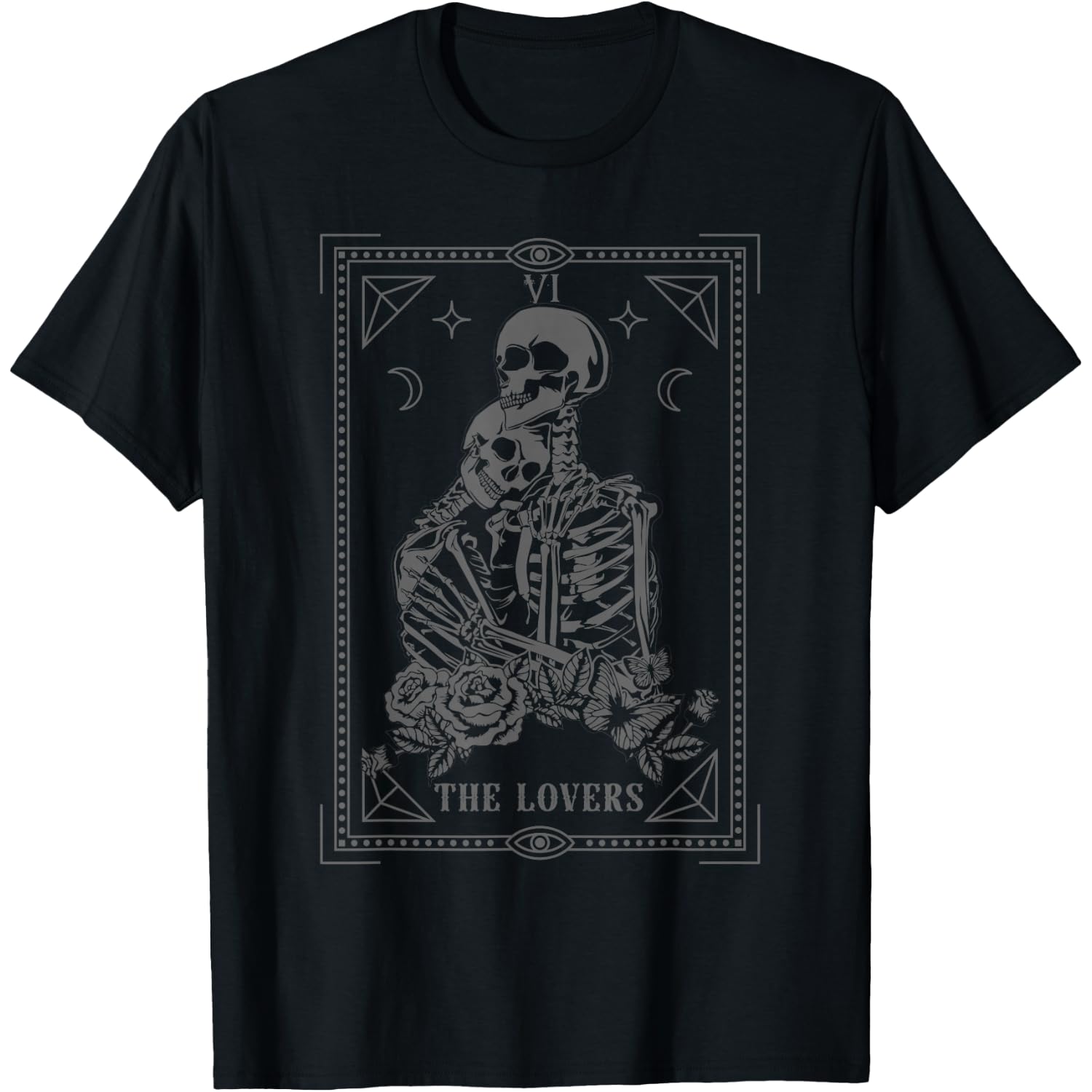 The Lovers Tarot Card. Skeleton Couple Gothic Halloween Goth T-Shirt