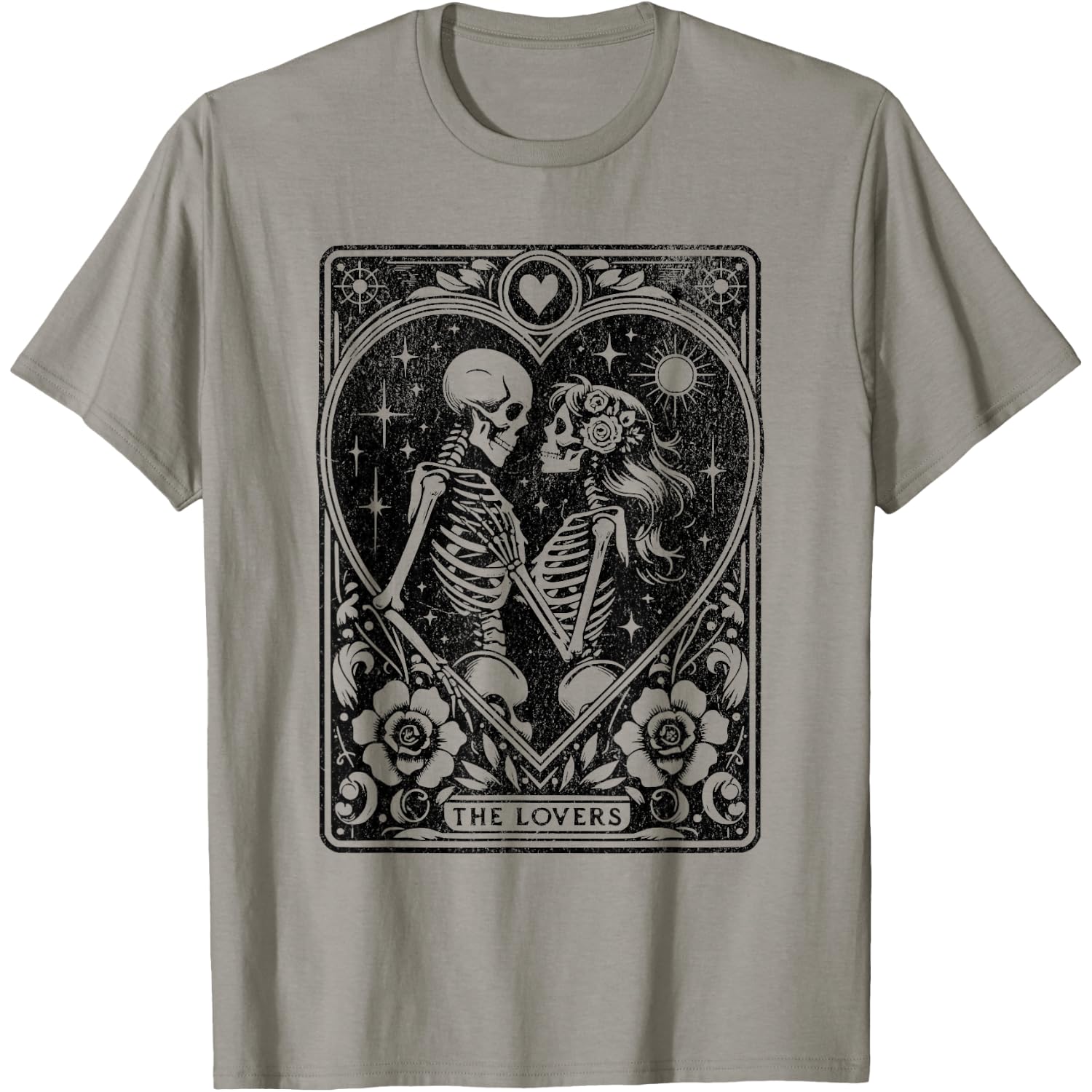 The Lovers Tarot Cards Skeleton Men Women Tarot Card T-Shirt
