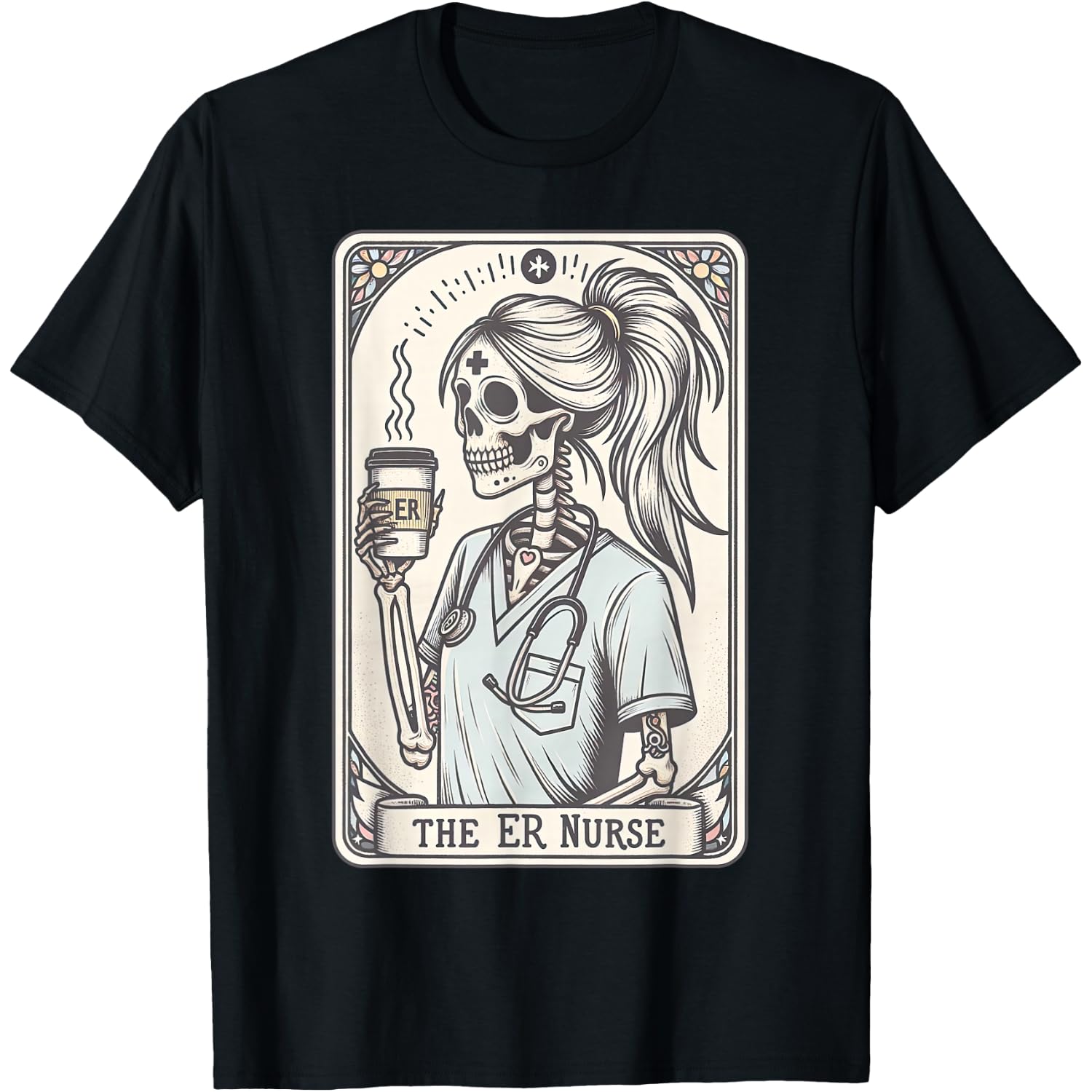 The Nurse Tarot Card Skeleton Nursing School Graduation RN T-Shirt