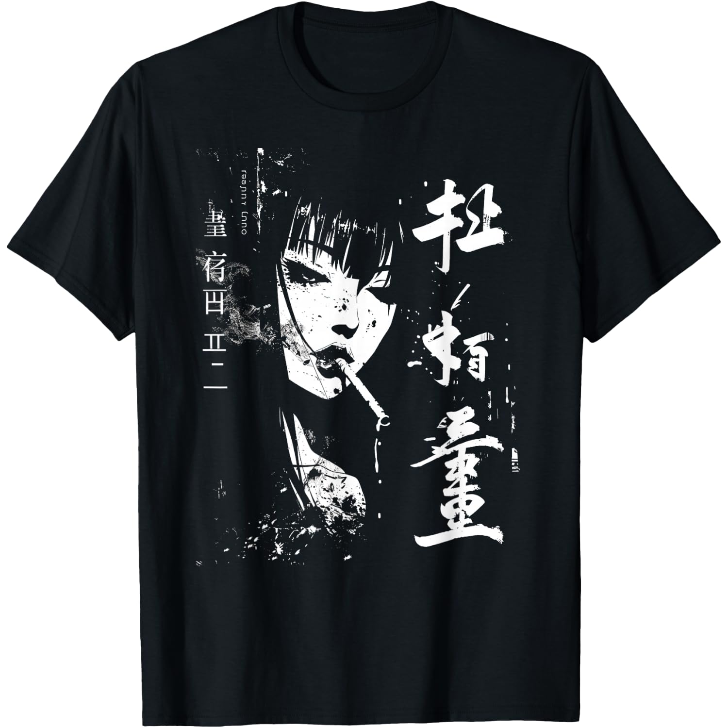 The Otaku Fan Co. Waifu Anime Horror Girl Aesthetic T-Shirt, Small, Black