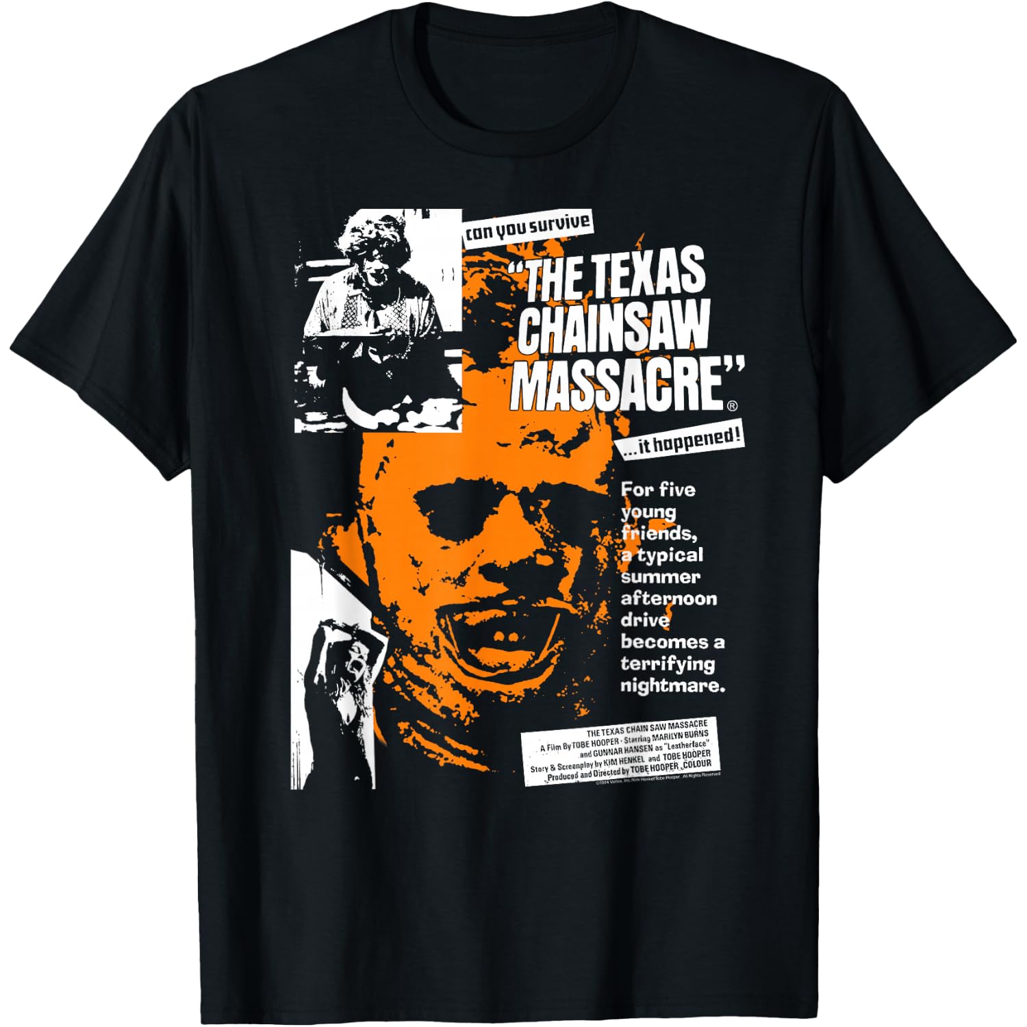 The Texas Chainsaw Massacre Headline Collage Horror T-Shirt