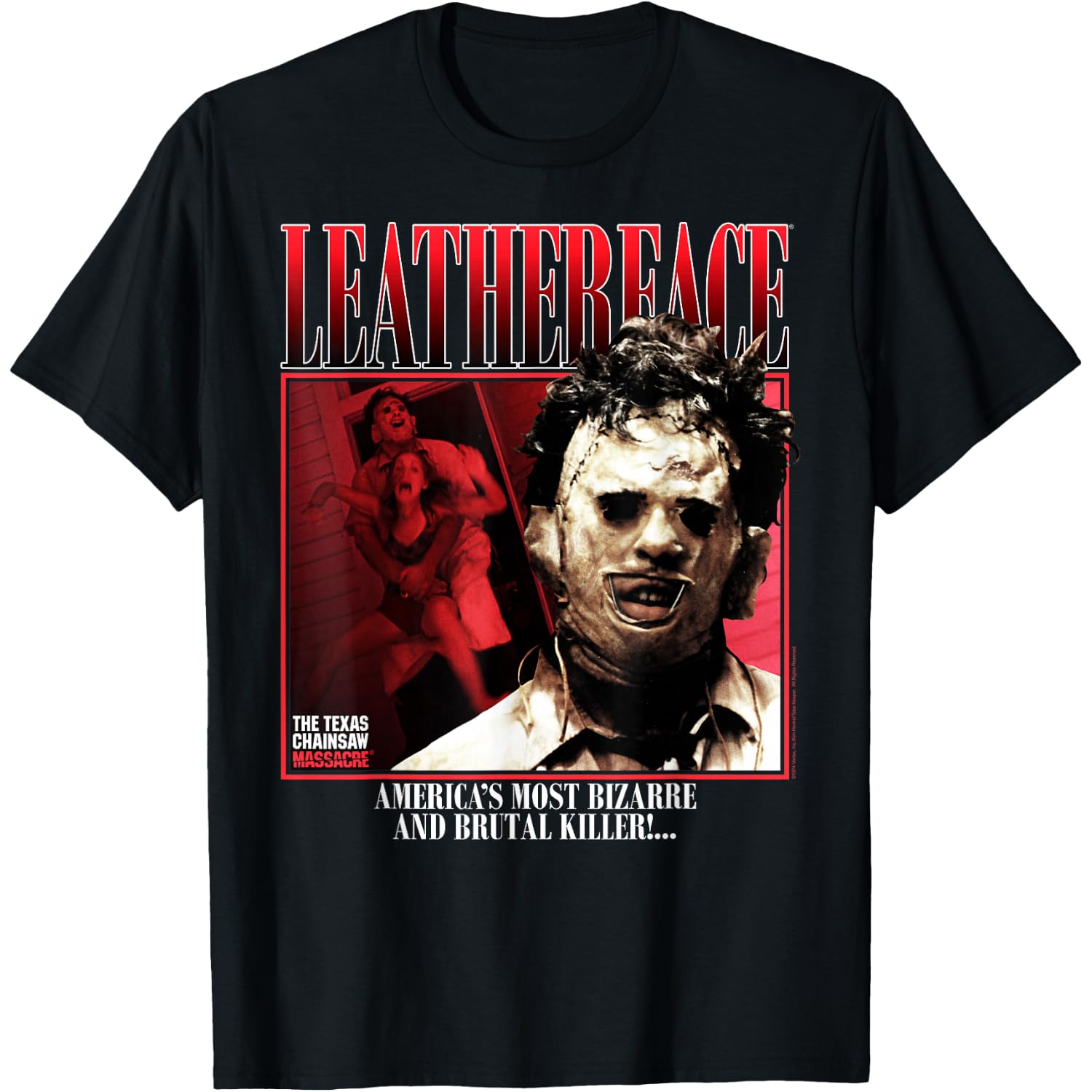 The Texas Chainsaw Massacre Leatherface 90's Style Horror T-Shirt