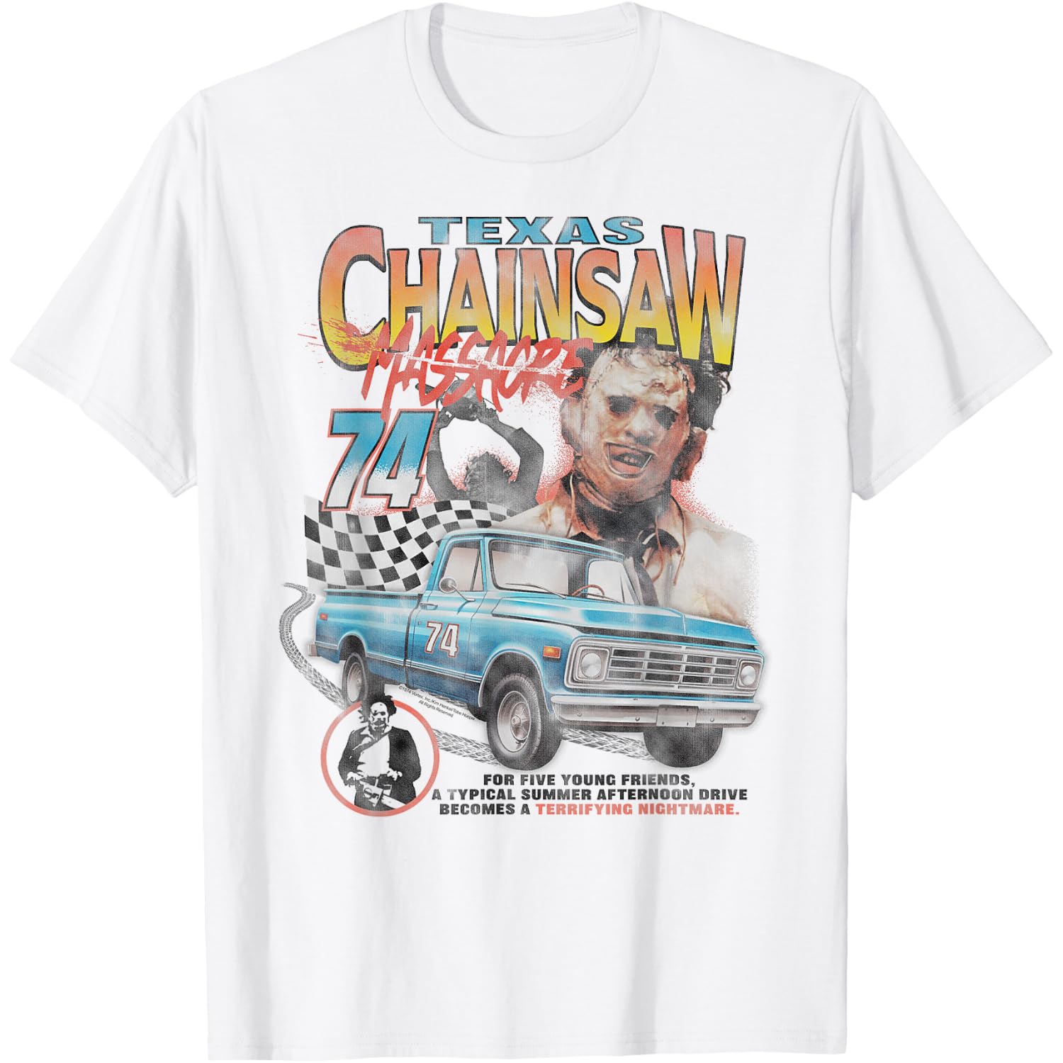 The Texas Chainsaw Massacre Pickup Truck Racing '74 Horror T-Shirt