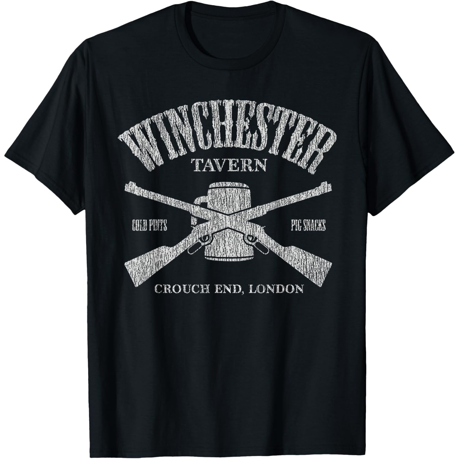 The Winchester Shaun Zombie Movie The Dead Tavern Vintage T-Shirt