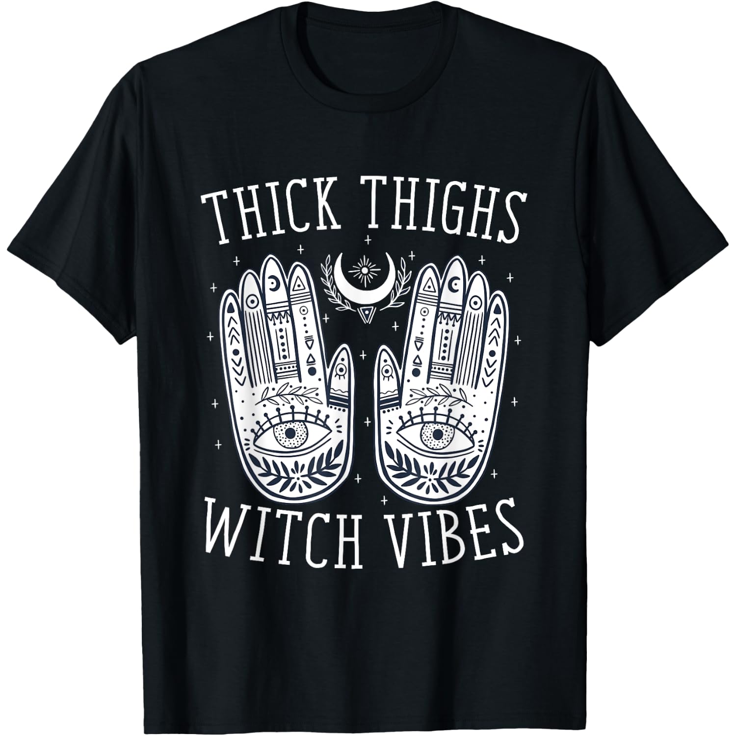 Thick Thighs Witch Vibes Halloween T-Shirt Small