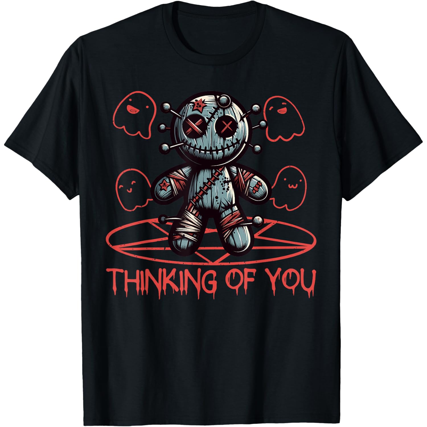 Thinking of You Voodoo Doll Creepy Halloween T-Shirt