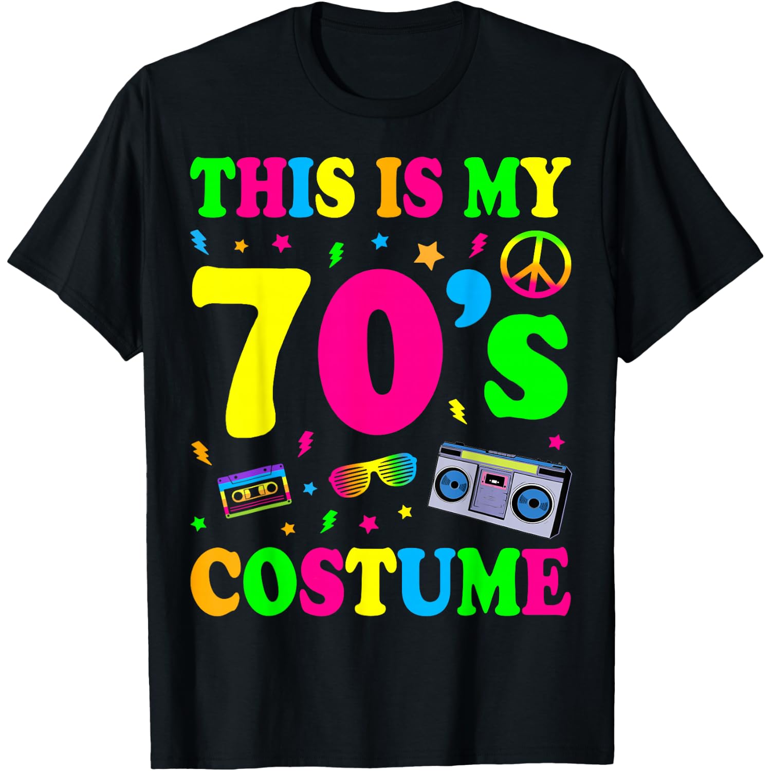 This is My 70s Costume Funny Groovy Peace Halloween T-Shirt