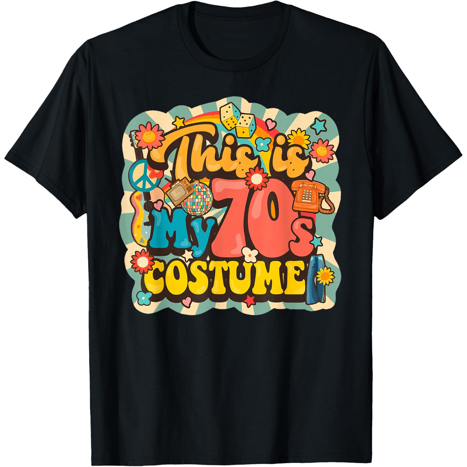This Is My 70s Costume Halloween 70's Hippie Retro Vibes T-Shirt