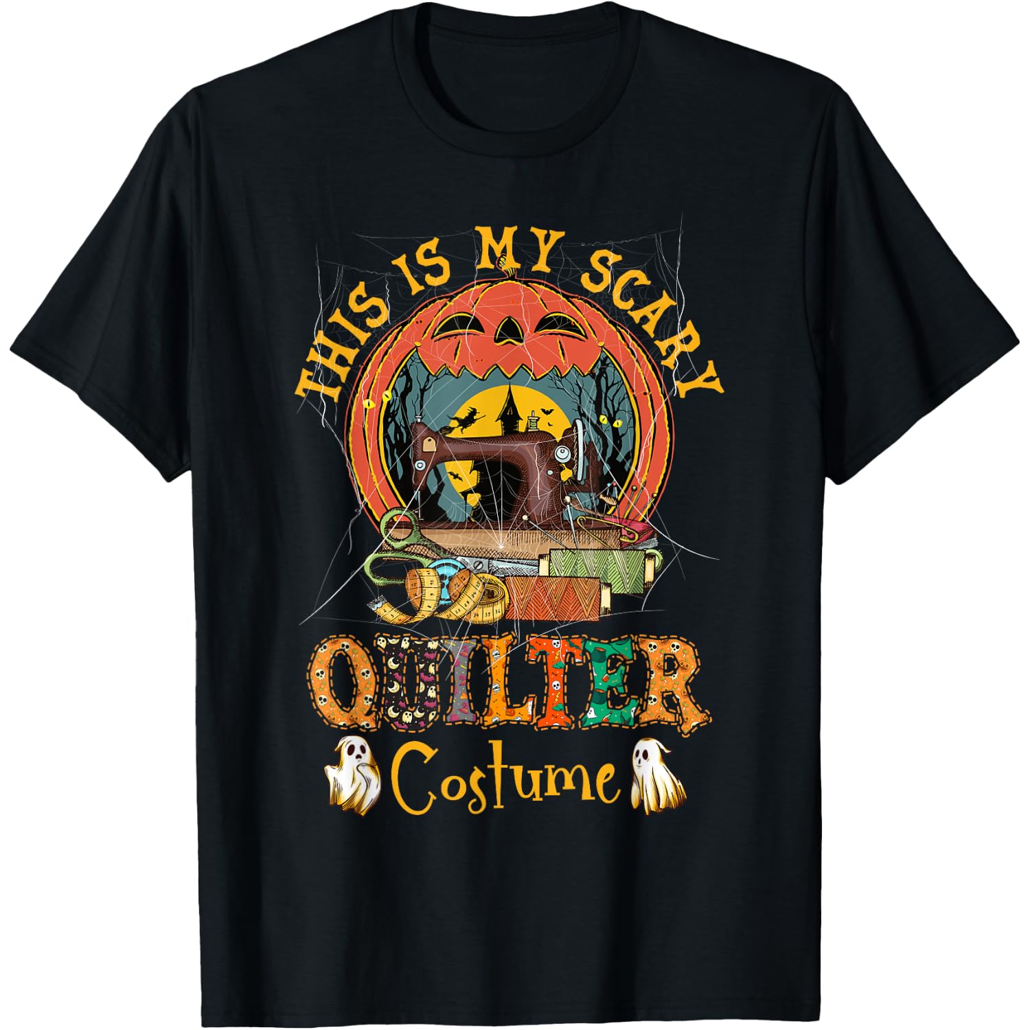 This Is My Scary Quilter Costume Pumpkin Halloween Quilting T-Shirt