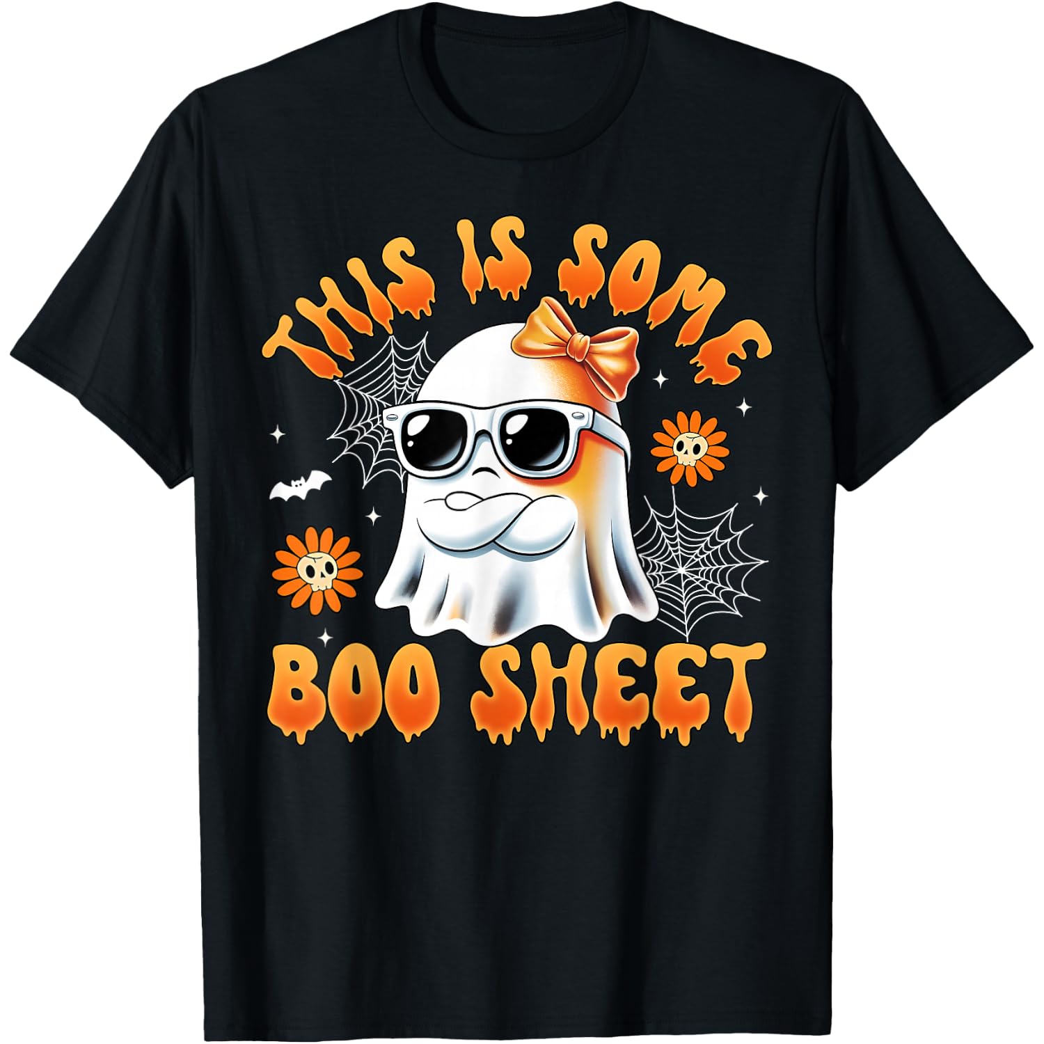 This is Some Boo Sheet Ghost Bow Halloween Women Kids Girls T-Shirt