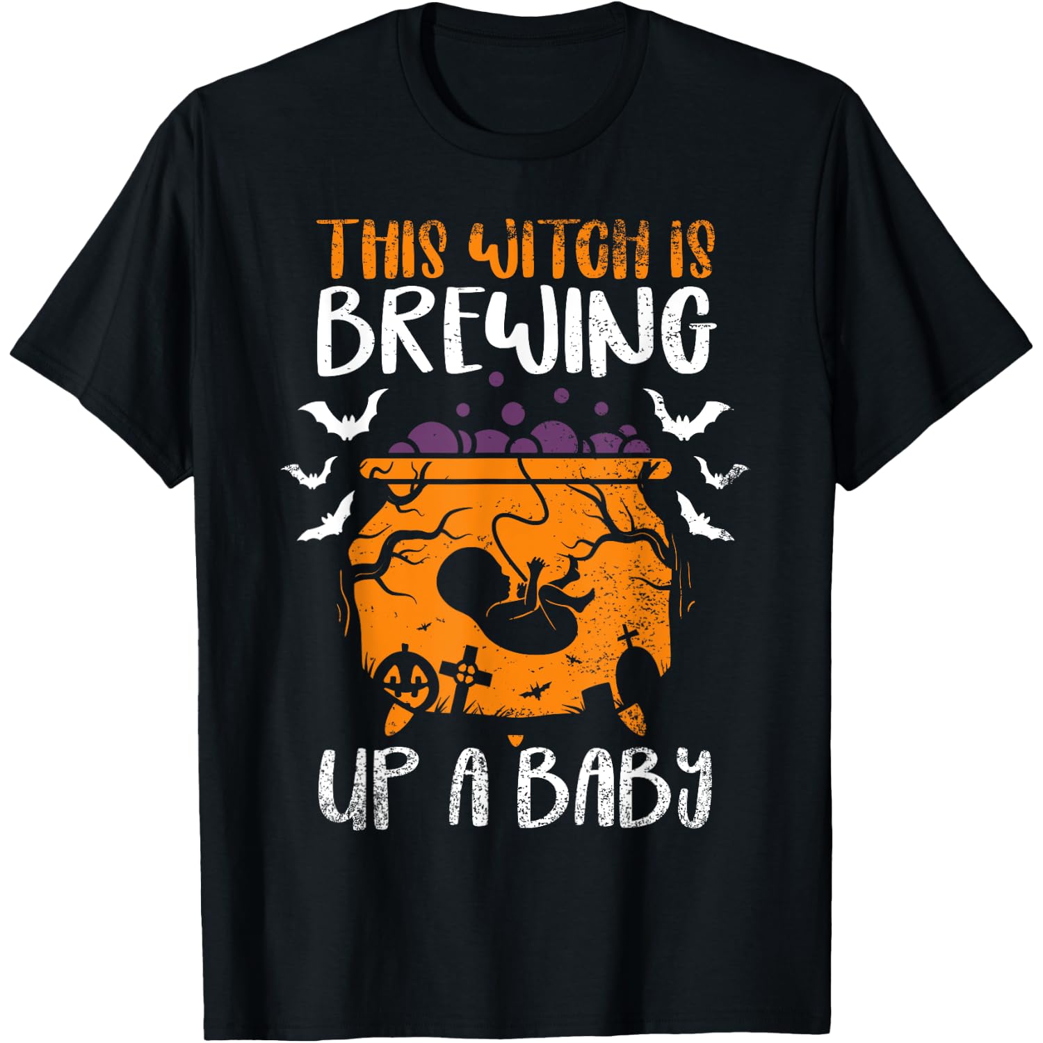 This Witch is Brewing Up a Baby Halloween Pregnant Baby T-Shirt