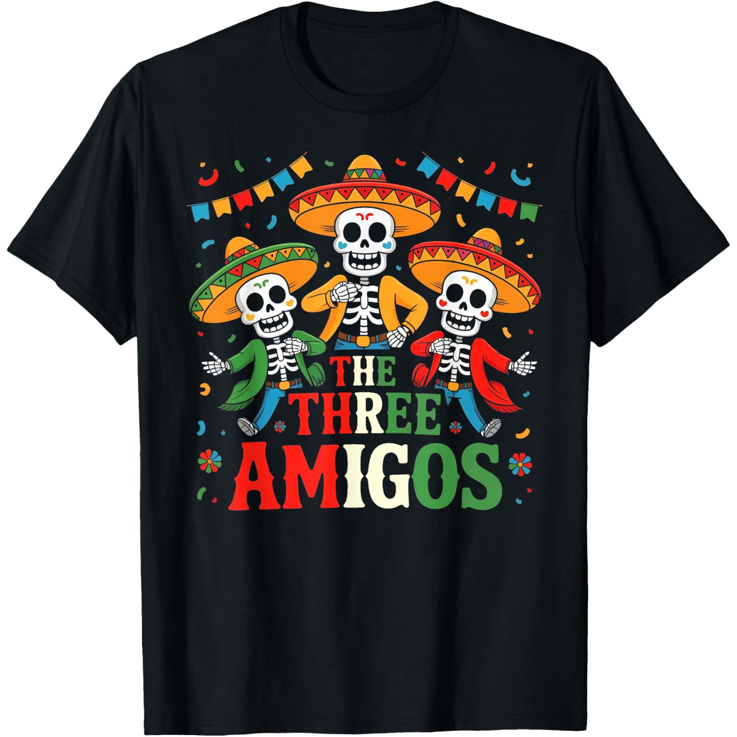 Three Amigos Mexican Cinco de May Three Friends Tres Amigos T-Shirt