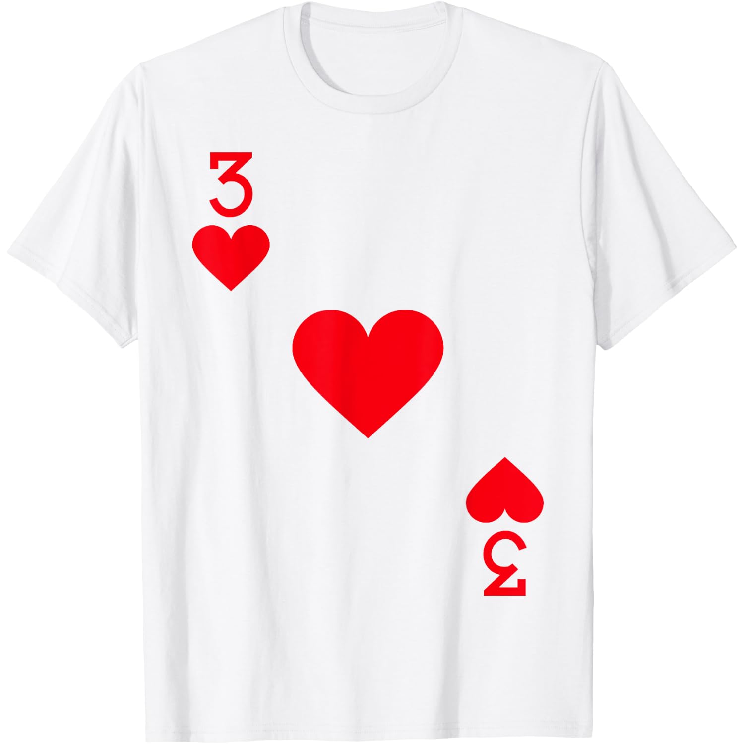 Three of Hearts Costume T-Shirt Halloween Deck of Cards T-Shirt