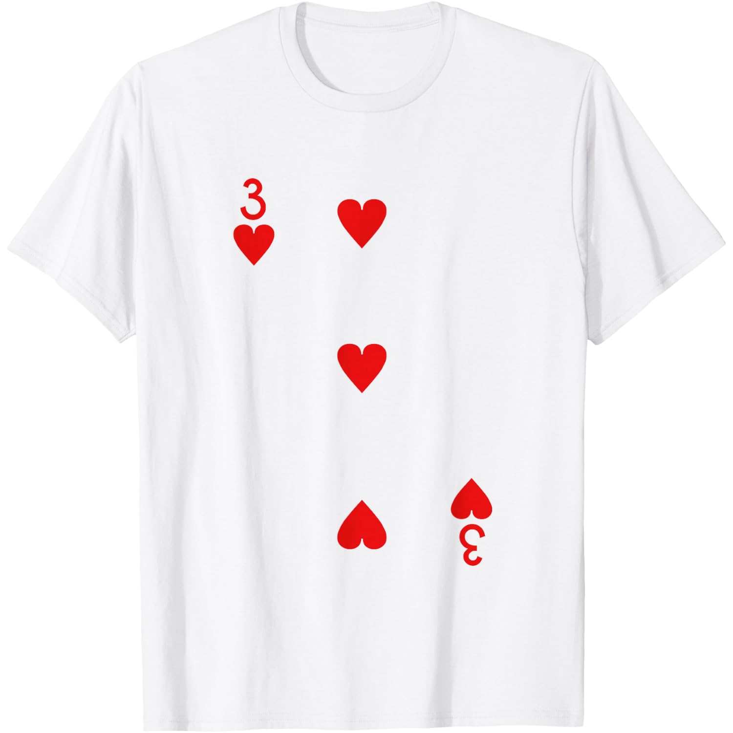 Three of Hearts Deck of Cards Playing Cards Halloween Poker T-Shirt