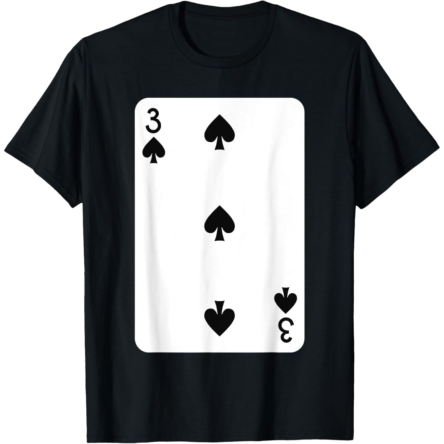 Three Of Spades Playing Cards Halloween Costume Casino Easy T-Shirt