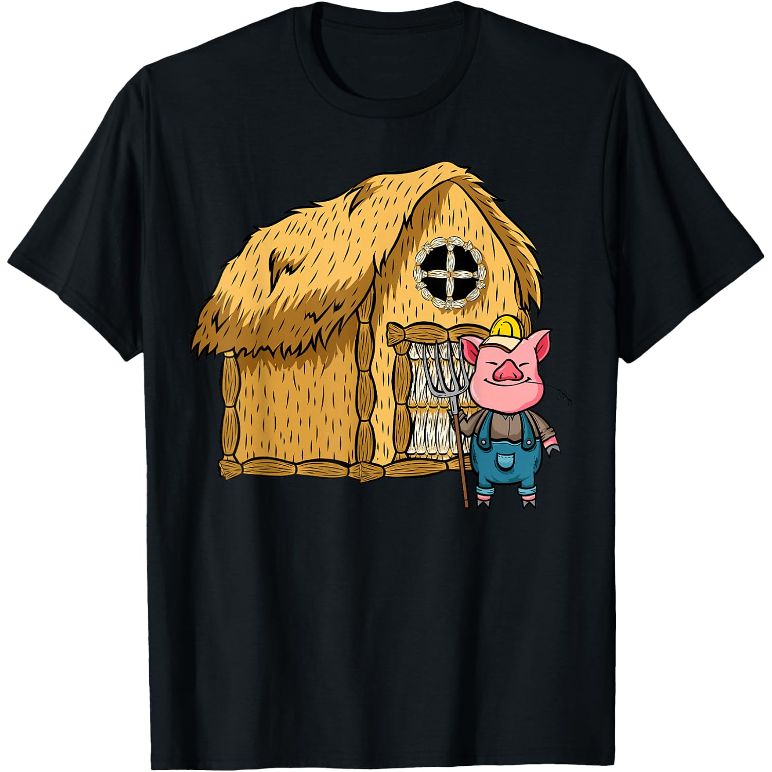 Three Pigs Lazy Halloween Costume - Straw House T-Shirt