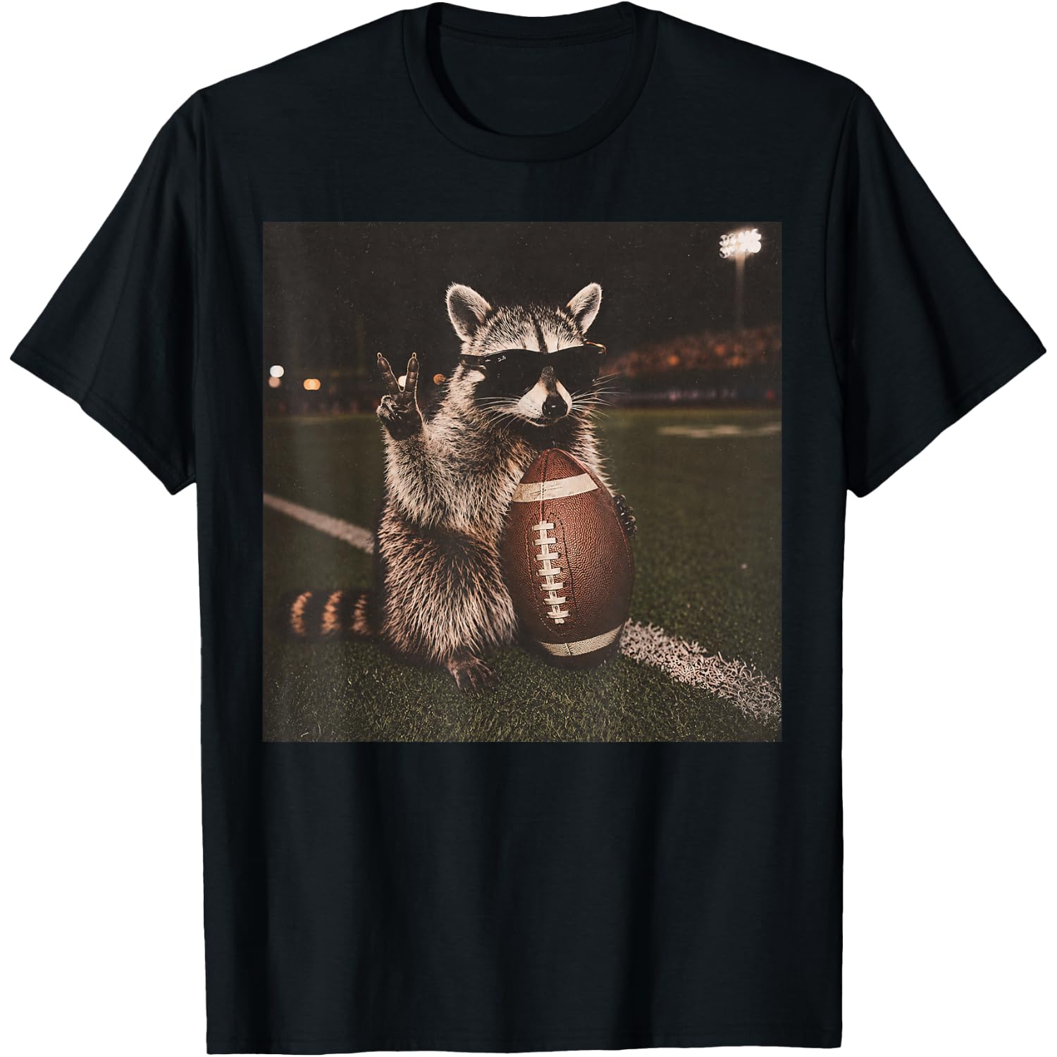 Tis The Season Halloween Raccoon Football Game Day Cheer Mom T-Shirt