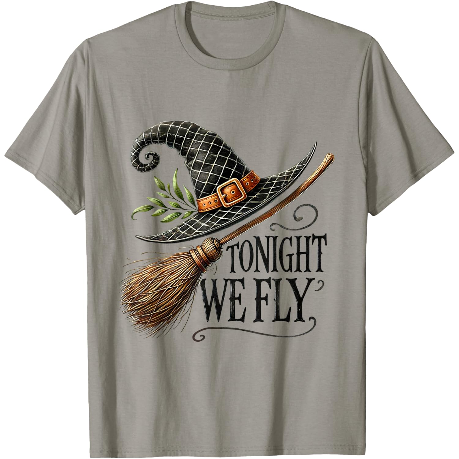 Tonight We Fly Fun Halloween Pumpkin Witches Ghost Graphic T-Shirt