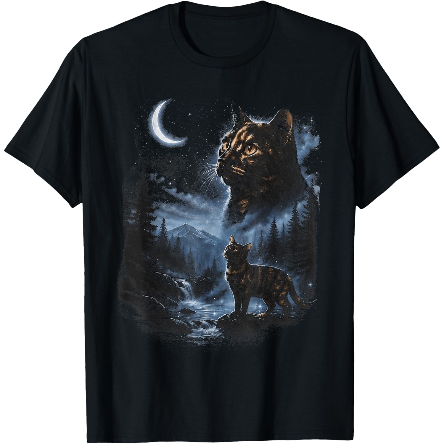 Tortoiseshell Cat Howling at Moon Vintage Cat Halloween T-Shirt