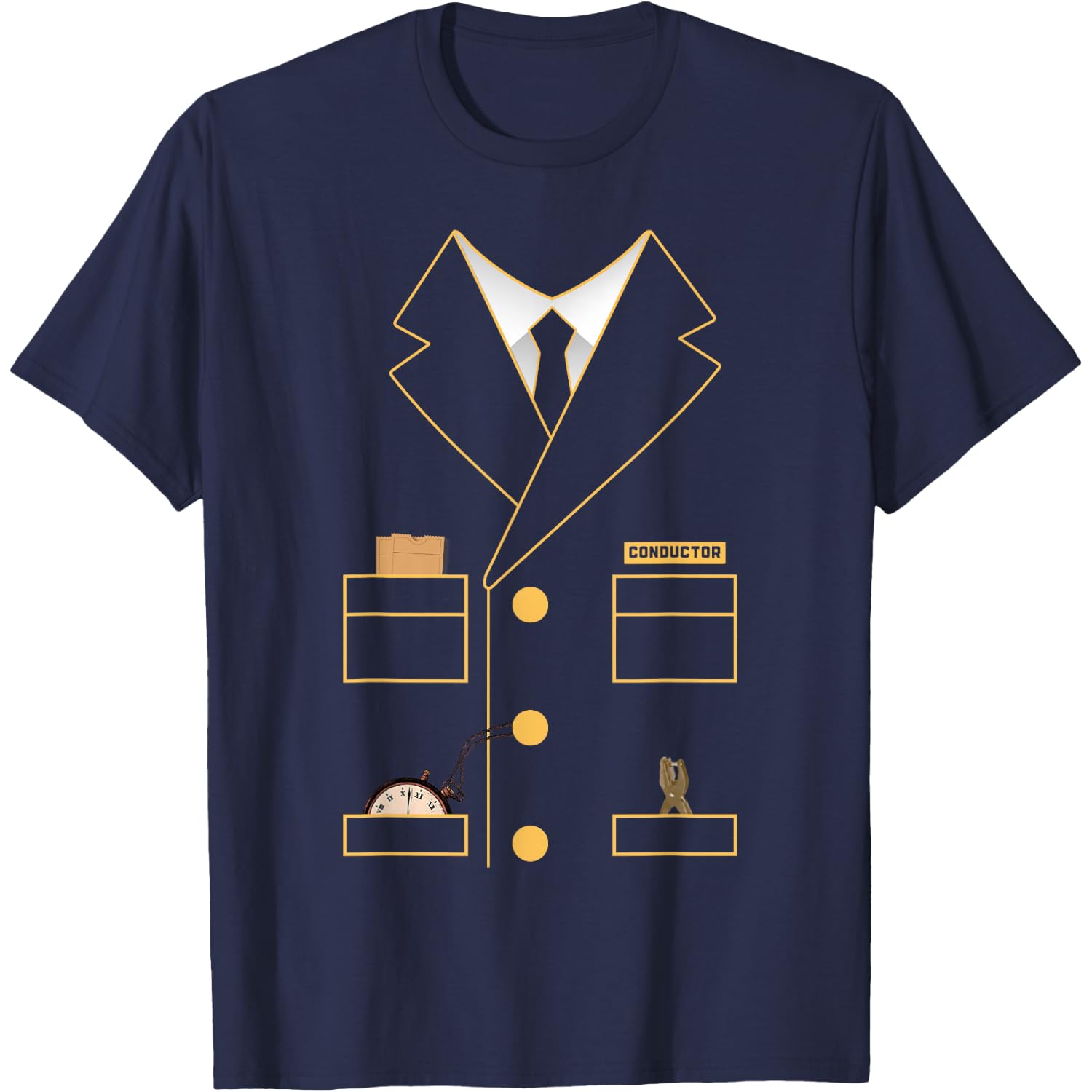 Train Conductor Halloween Costume Funny Adults Kids T-Shirt