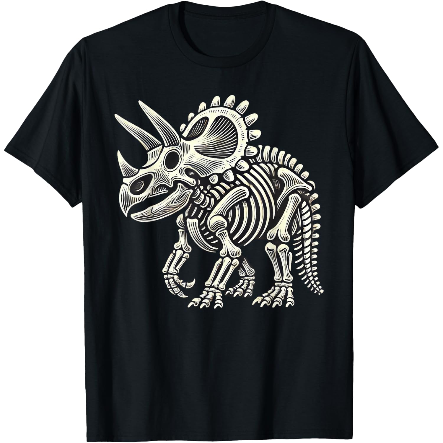 Triceratops Dinosaur Skeleton Halloween T-Shirt