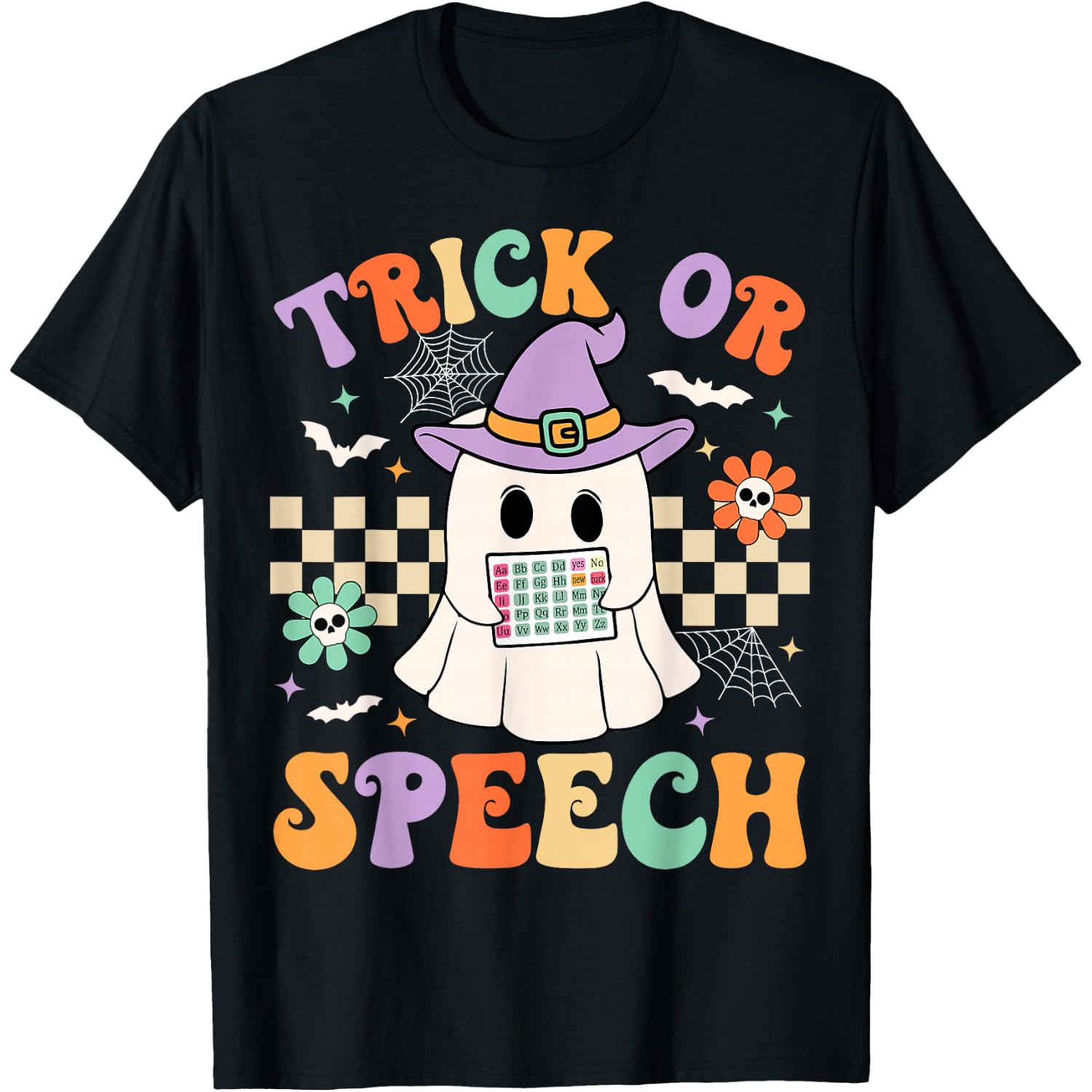 Trick or Speech Retro SLP Halloween Speech Therapy Halloween T-Shirt