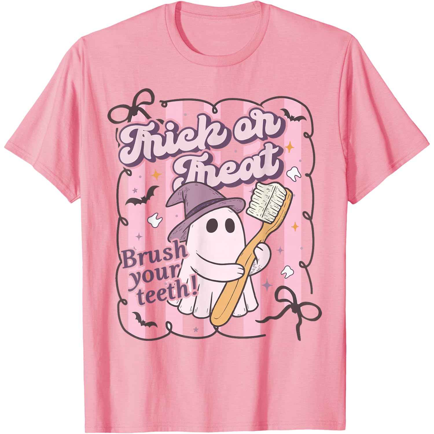 Trick Or Treat Brush Your Teeth Dental Hygienist Halloween T-Shirt