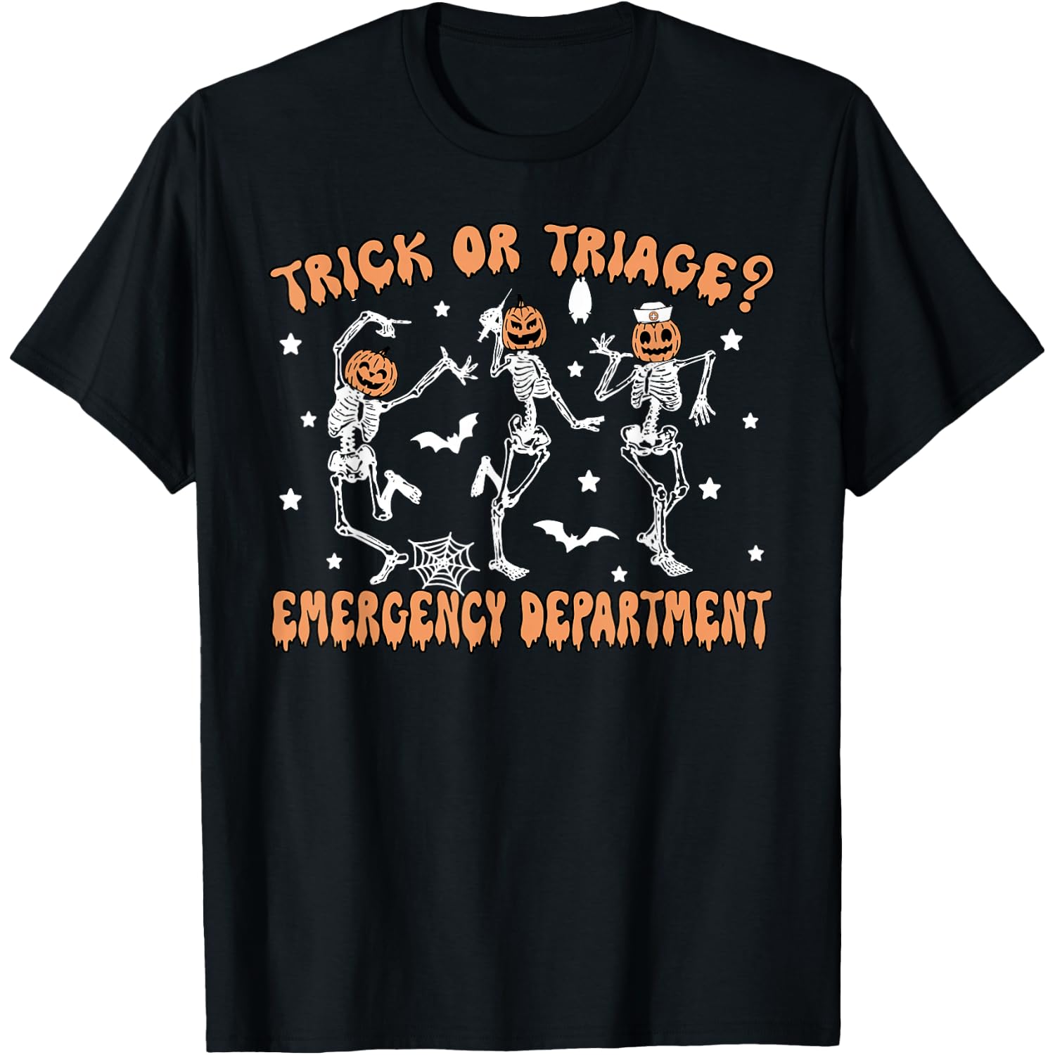 Trick Or Triage Emergency Department ER Skeleton Halloween T-Shirt