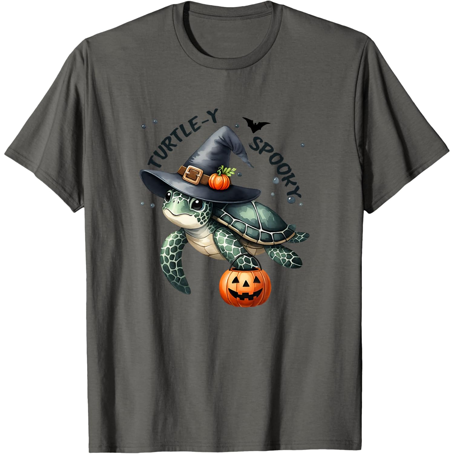 Turtley Spooky Cute Sea Turtle Witches Hat Halloween T-Shirt