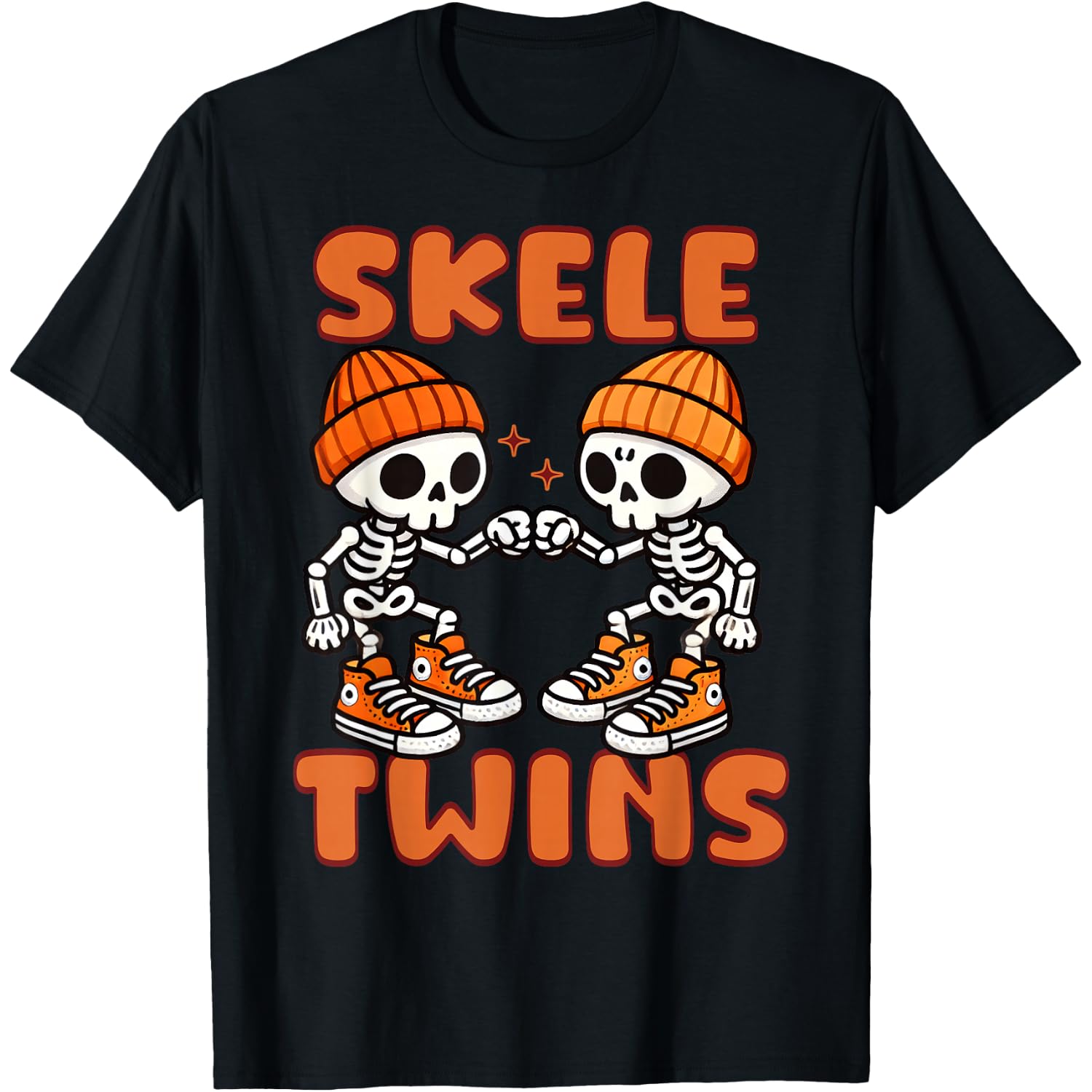 Twin Boys Twinning Halloween Best Friend Matching Skeleton T-Shirt