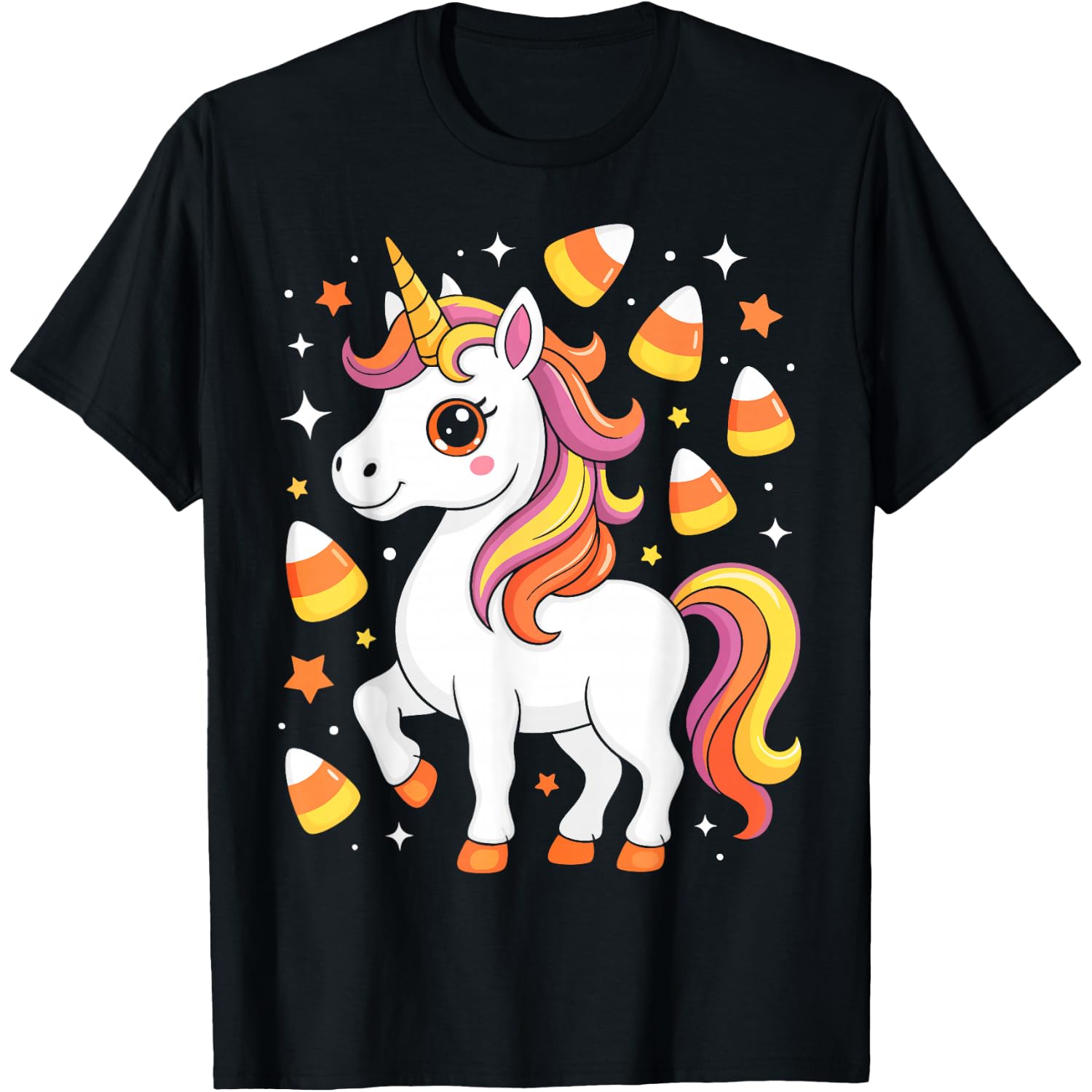 Unicorn Candy Corn Shirt Men Women Kids Halloween Costume T-Shirt