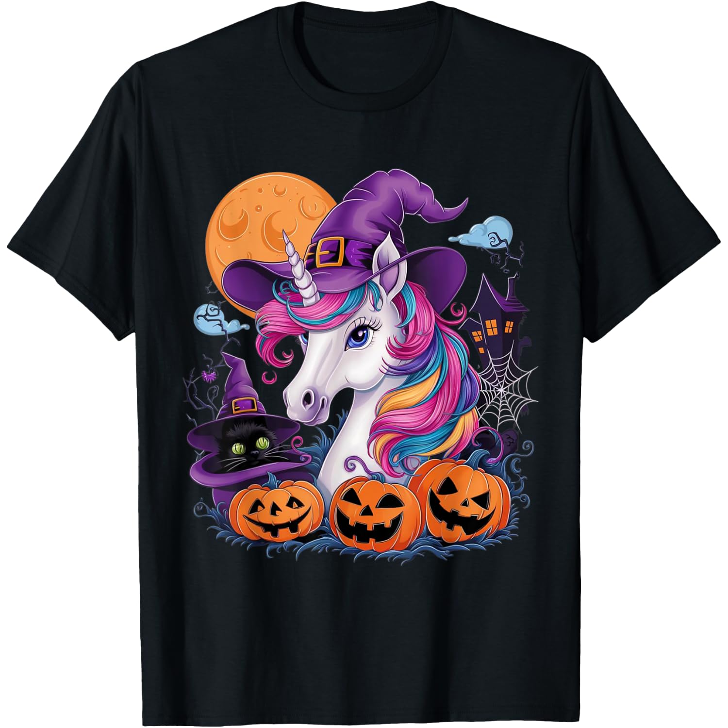 Unicorn Witch Halloween Unicorn Womens T-Shirt